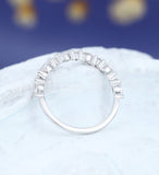 0.3ct Marquise Simulated Diamond Anniversary Wedding Band 14k White Gold Plated