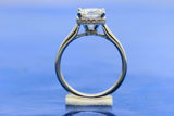 1.5ct Cushion Diamond Engagement Ring Hidden Halo Solitaire 14k White Gold Over