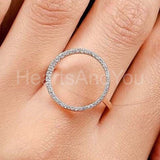0.5ct Round Cut Moissanite Open Circle Women Engagement Ring 14k RoseGold Plated