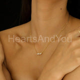 1ct Round Cut Moissanite Pave Butterfly Pendant with Chain 14k YellowGold Plated