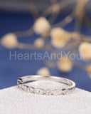 0.3ct Round Cut Moissanite Anniversary Women Wedding Band 14k White Gold Plated