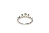 0.2ct Engagement Ring Round Cut Pink Ruby Princess Crown 14k White Gold Finish