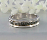 2ct Round Black Diamond Wedding Band Stackable Half Eternity 14k White Gold Over