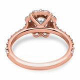 2.5ct Round Cut Diamond Engagement Ring Halo Floral Solitaire 14k Rose Gold Over