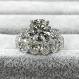 7Ct Round Solitaire Ring Eternity Band Diamond Bridal Set 14K White Gold Finish