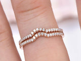 Curved Half Eternity Wedding Ring Band 2ct Round Cut Diamond 14k RoseGold Finish