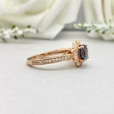 2.1ct Round Cut London Blue Topaz Halo Milgrain Vintage Ring 14k YellowGold Over