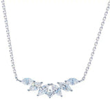 1.6ct Marquise Cut Diamond Pendant Chain Petite Floral Leaf 14k WhiteGold Finish