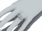 4ct Princess Diamond Dual Row Accent Solitaire Vintage Ring 14k WhiteGold Finish