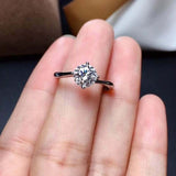 0.7ct Engagement Ring Round Cut Diamond Minimalist Solitaire 14k White Gold Over