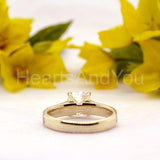 2.2ct Round Cut Moissanite Cluster Accent Engagement Ring 14k Yellow Gold Plated