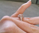 1.5Ct Oval Cut Peach Morganite Filigree Halo Engagement Ring 14K White Gold Over