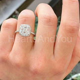 2.3ct Cushion Cut Simulated Diamond Halo Engagement Ring 14K White Gold Plated