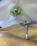 2.1ct Pear Cut Diamond Engagement Ring Halo 14k White Gold Finish Round Accents