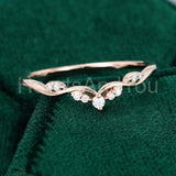 0.2ct Round Cut Moissanite Anniversary Women Wedding Band 14k Rose Gold Plated