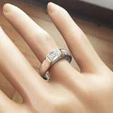 Solitaire Engagement Ring 0.4ct Emerald Cut VVS1D Diamond 14k White Gold Finish