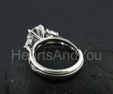 2.1ct Round Cut Moissanite Trilogy Ring Half Eternity Band 14k White Gold Plated