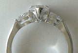2.2ct Pear Cut Diamond Engagement Ring Trilogy 14k White Gold Finish