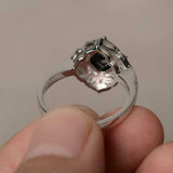 2.2ct Engagement Ring Cushion Cut Black Diamond Art Deco 14k White Gold Finish