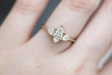 Trillion Accents Trilogy Ring 1.5ct Marquise Cut Diamond 14k Yellow Gold Finish