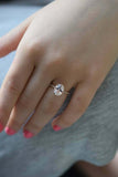 2.3ct Engagement Ring Oval Cut Peach Morganite Diamond Halo 14k Rose Gold Finish