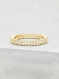 2.5ct Wedding Ring Band Emerald Cut Diamond Full Eternity 14k Yellow Gold Finish
