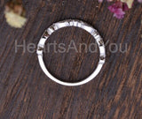 0.3ct Round Cut Simulated Ruby Half Eternity Wedding Band 14k White Gold Plated