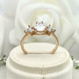 2ct Pear Cut Diamond Engagement Ring Marquise Leaf Accents 14k Yellow Gold Over