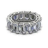 5ct Emerald Cut Diamond Eternity Band Ring 14k White Gold Finish