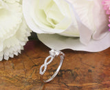 Infinity Engagement Ring 1.5ct Round Brilliant Cut Diamond 14k White Gold Finish