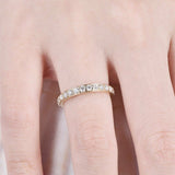 Bridal Half Eternity Wedding Ring Band 1ct Round Cut Diamond 14k YellowGold Over