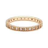 0.5ct Round Cut Diamond Wedding Band 14k White Gold Finish Square Block Eternity