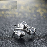 2ct Round Cut Diamond Engagement Ring 14k White Gold Finish 3 Fishes Solitaire