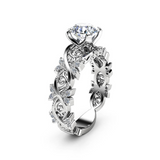 2ct Round Cut VVS1D Diamond Engagement Ring 14k White Gold Finish Stylish Trendy