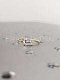 0.4ct Emerald Simulated Diamond Solitaire Engagement Ring 14k Yellow Gold Plated