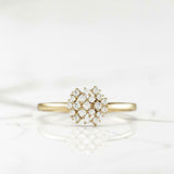Cluster Snowflake Engagement Ring 1.6ct Round Cut Diamond 14k Yellow Gold Finish