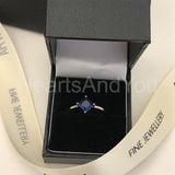 0.5ct Princess Simulated Sapphire Solitaire Engagement Ring 14k WhiteGold Plated