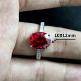 2.2ct Oval Cut Pink Ruby Diamond Accents Solitaire Ring 14k Rose Gold Finish