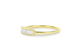 Stackable Anniversary Wedding Band 1ct Baguette Cut Diamond 18k Yellow Gold Over