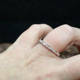 0.7ct Round Cut Diamond Wedding Band Half Eternity Petite 14k White Gold Finish