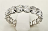 2.2ct Round Cut Moissanite Eternity Women Wedding Band 14k White Gold Plated