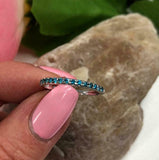 0.5ct Round Cut London Blue Topaz Wedding Band Half Eternity 14k White Gold Over