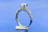 2.5ct Round Cut Diamond Vintage Milgrain Bridal Set Ring 14k White Gold Finish