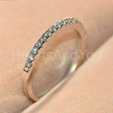 0.5ct Round Cut Moissanite Half Eternity Wedding Band 14k White Gold Plated