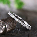 0.5ct Baguette Diamond Half Eternity Anniversary Wedding Band 14k WhiteGold Over