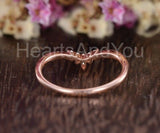 0.5ct Marquise Simulated Diamond Dainty Curved Wedding Band 14k Rose Gold Plated
