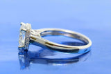 1.5ct Cushion Diamond Engagement Ring Hidden Halo Solitaire 14k White Gold Over