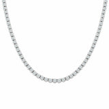 25Ct Round Cut Bezel Setting Diamond Tennis Necklace Solid 14K White Gold Finish
