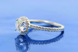 1.5ct Round Diamond Engagement Ring Solitaire 14k White Gold Finish with Accents