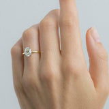 0.6ct Oval Cut Diamond Engagement Ring Solitaire Women 14k Yellow Gold Finish
